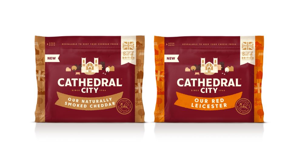 Cathedral City launch two new products: Red Leicester and smoked cheese.